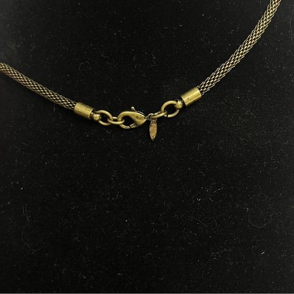 vintage SAQ gold tone mesh snake tube chain necklace 24 inch - Picture 2 of 5